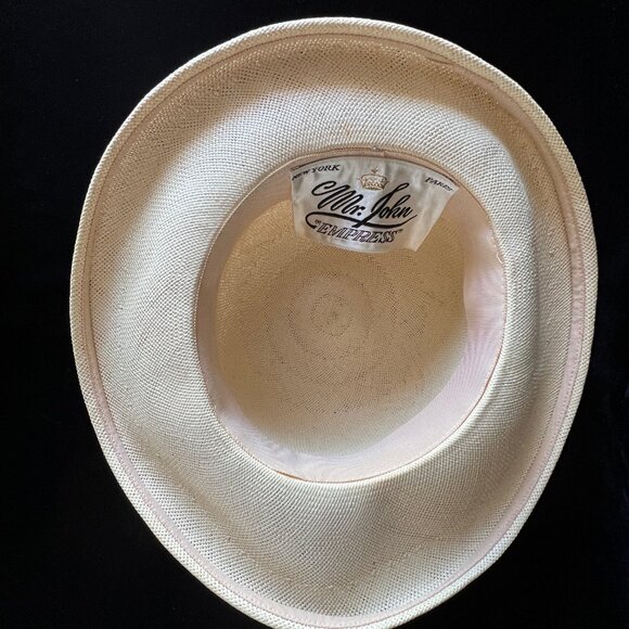 Vintage Mr. John Empress Fine Weave Straw Beige Hat, 1950's, Excellent Condition - Picture 9 of 14